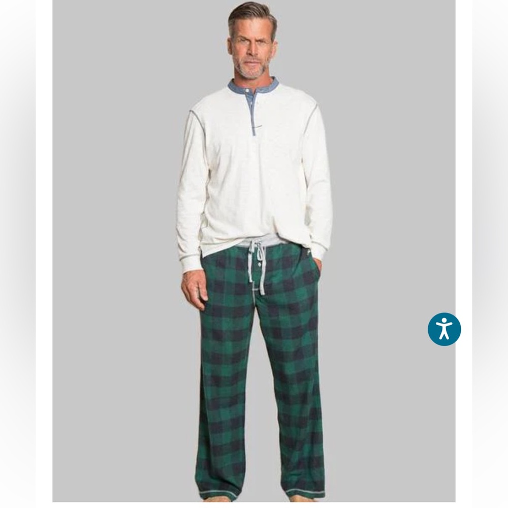 NWOT True Grit Melange Buffalo Check Flannel Pant in Green Plaid Size XL